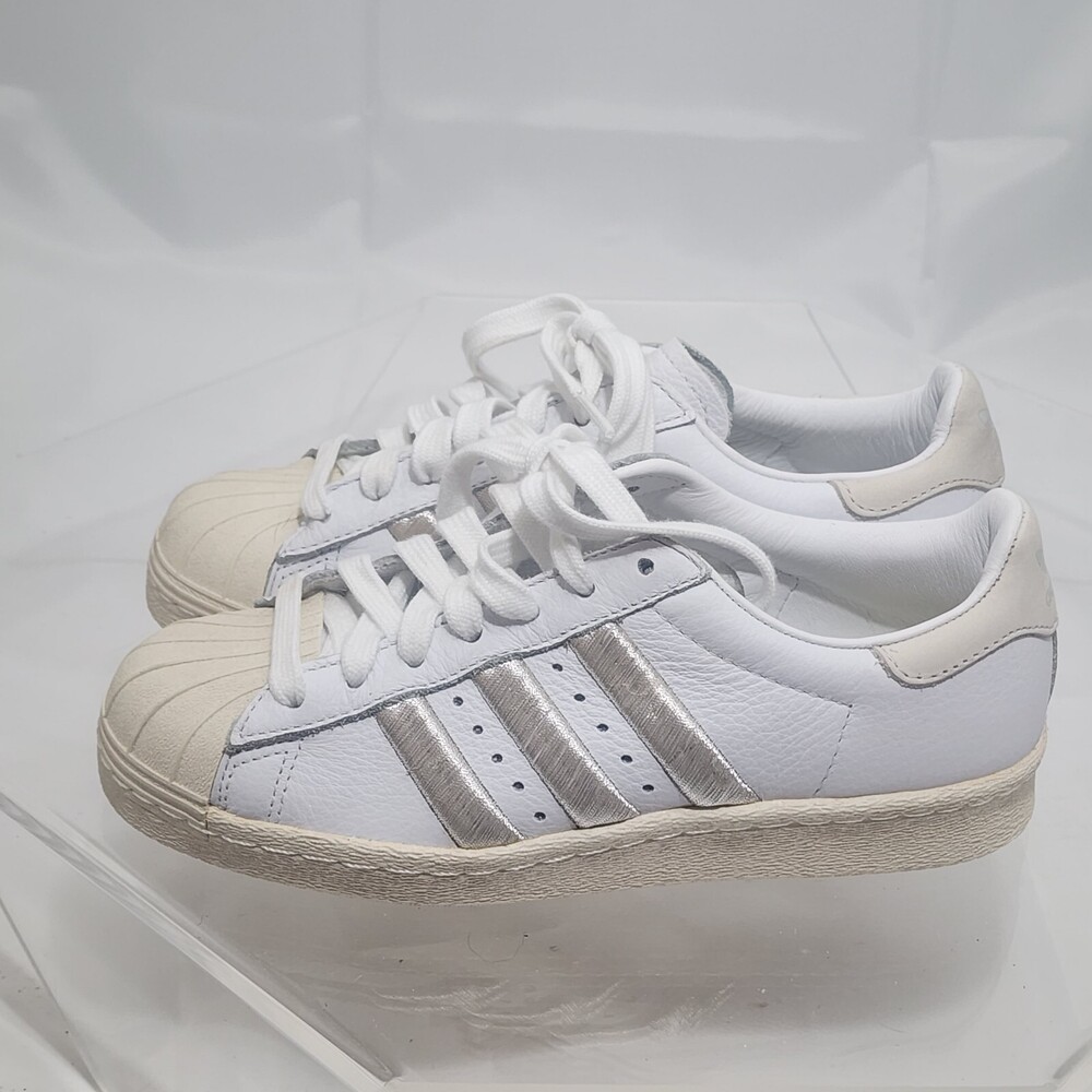 Adidas Superstar Women 5 Shelltoe White/Cream Leather Sneakers 80s CH5997